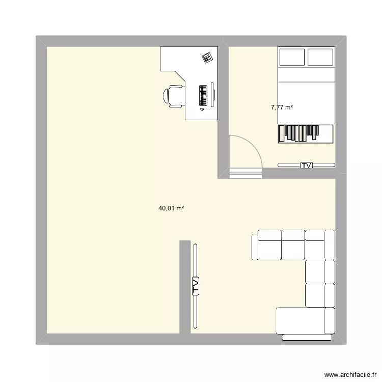 Jack. Plan de 3  et 57 m²