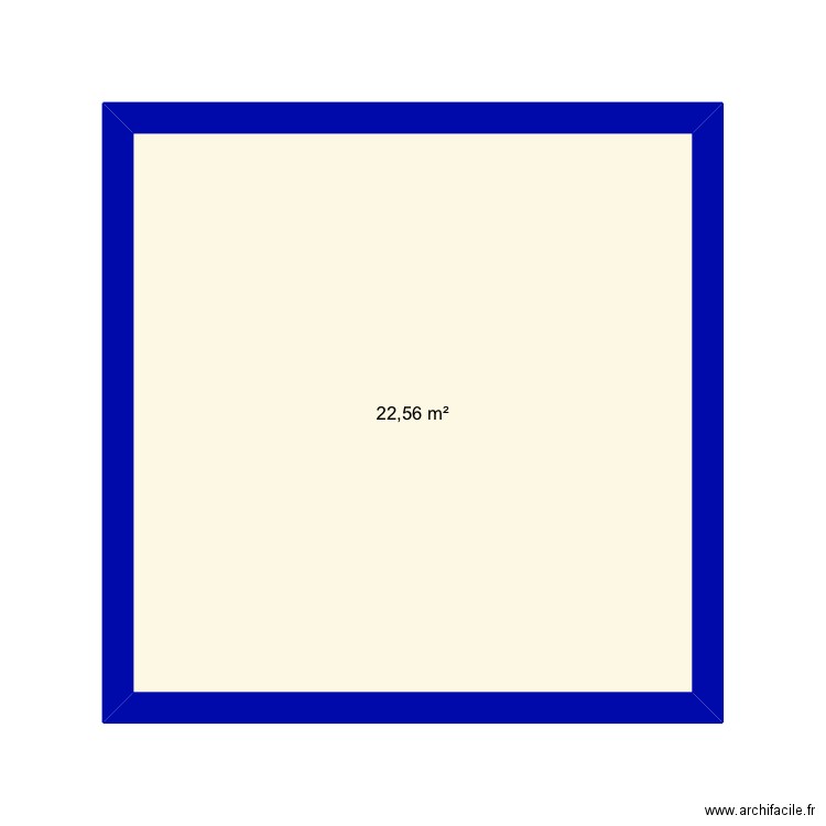 Pièce. Plan de 1 pièce et 23 m2