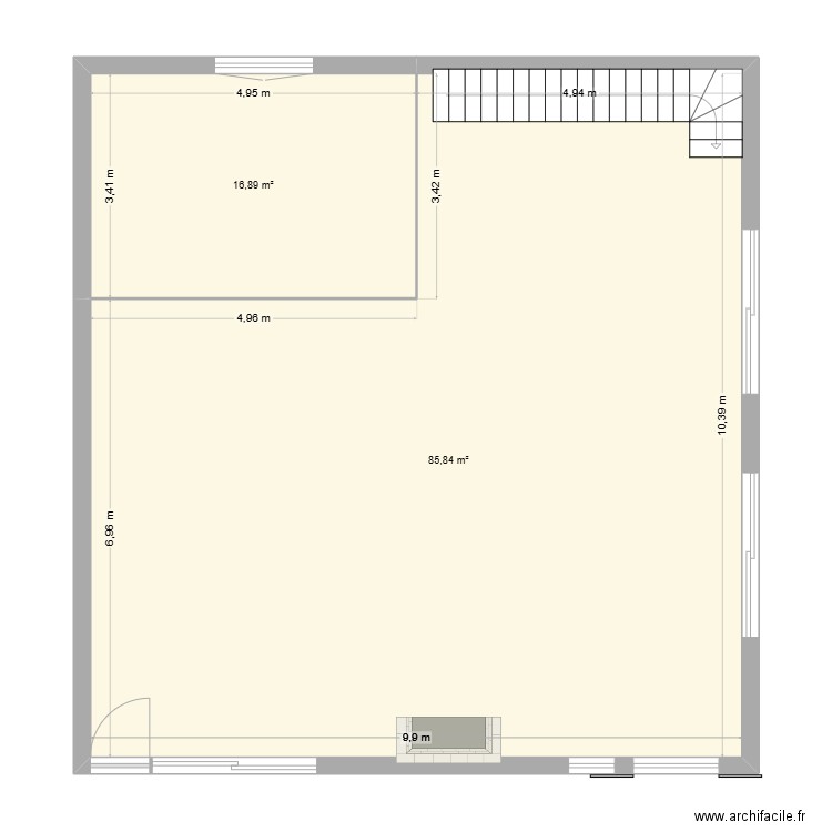 LIGNEROLLES. Plan de 2 pièces et 103 m2