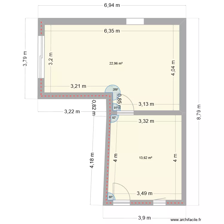 T2 AURIOL. Plan de 2 pièces et 37 m²
