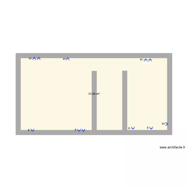 GABY2. Plan de 1 pièce et 32 m²