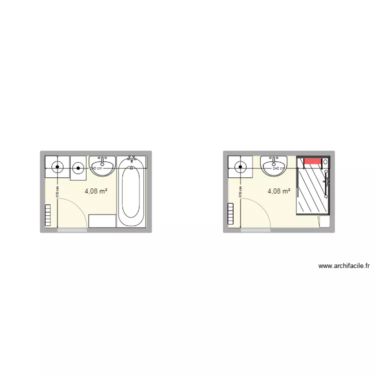 salle d'eau lef. Plan de 