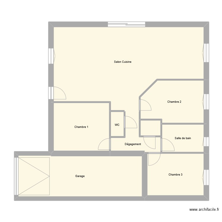 Calmettes. Plan de 9 pièces et 105 m2