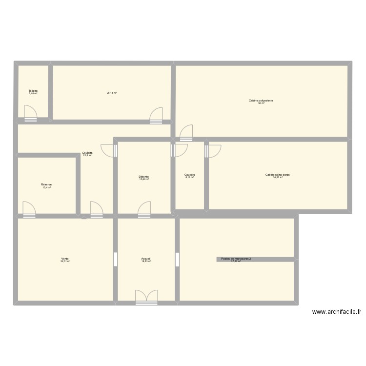 Institut. Plan de 11 pièces et 269 m2