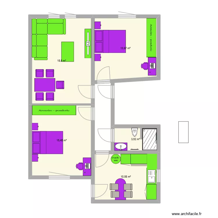 FRANCOIS 1. Plan de 5 et 62 m² FRANCOIS 1. Plan de 5 et 62 m²
