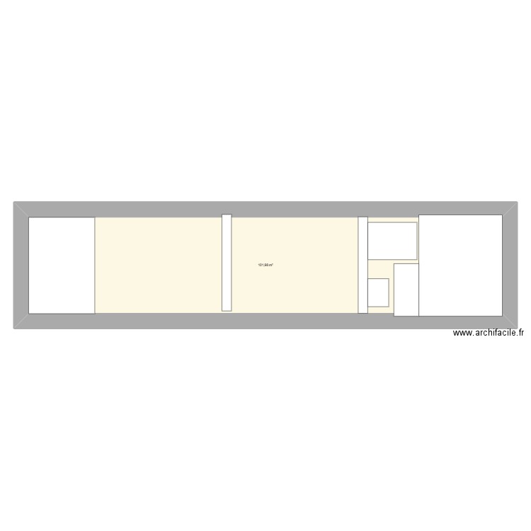 plan. Plan de 1 pièce et 102 m2
