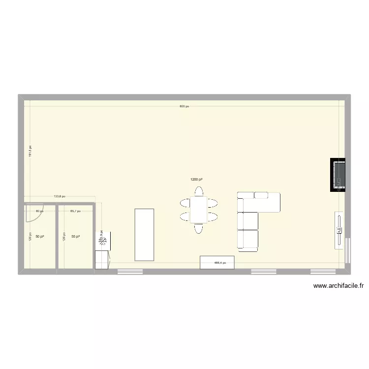 maison. Plan de 3  et 121 m²