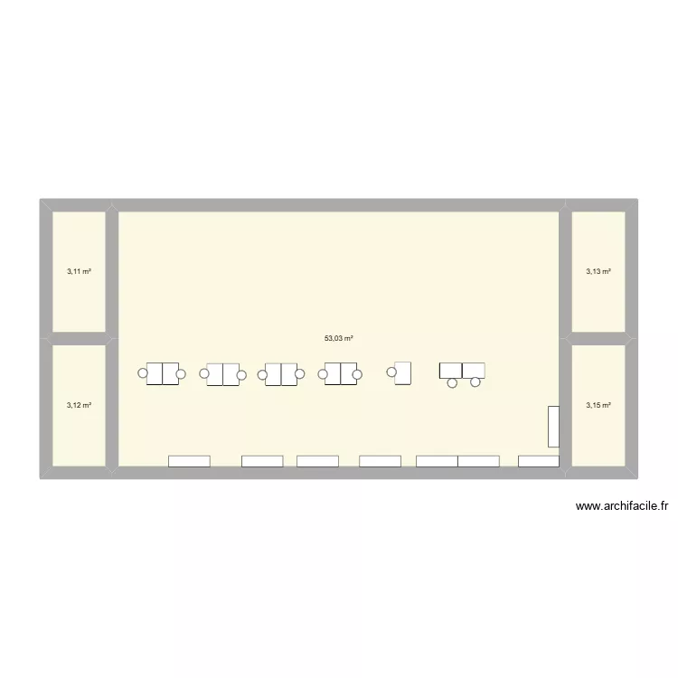 teixera. Plan de 5  et 66 m²
