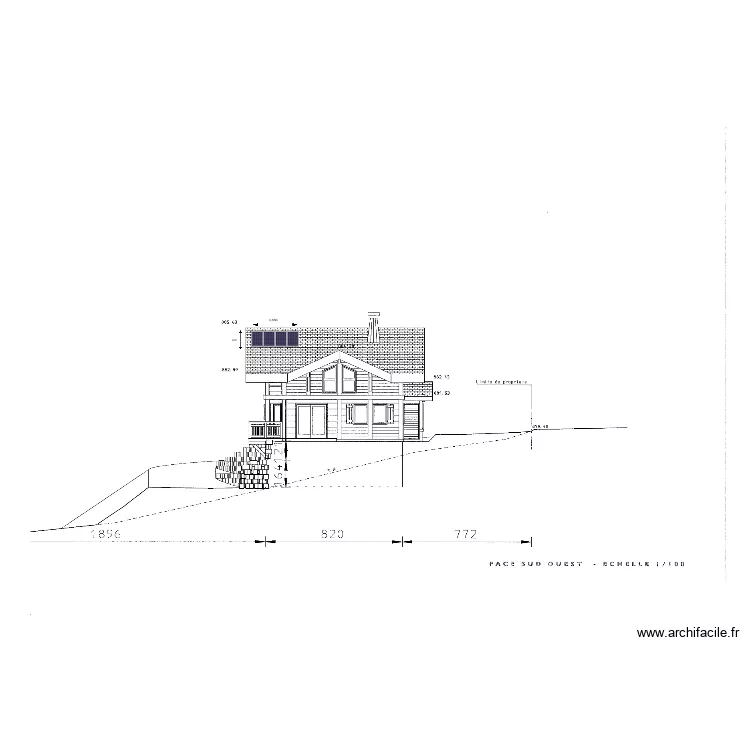 Plan facade panneaux solaires modif. Plan de 