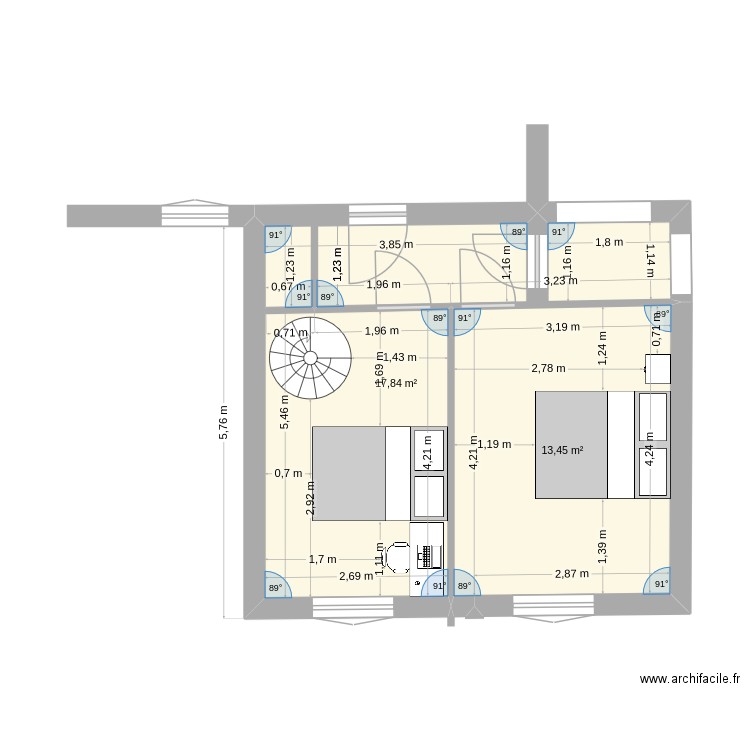 projet 3. Plan de 2 pièces et 31 m2