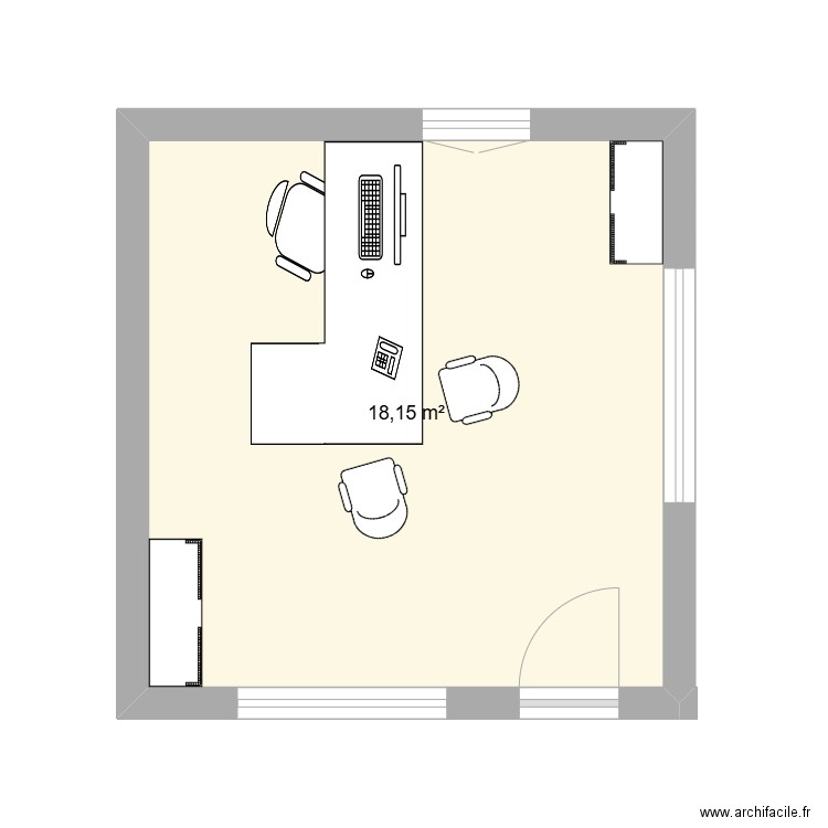 ST  Carole. Plan de 1 pièce et 18 m2