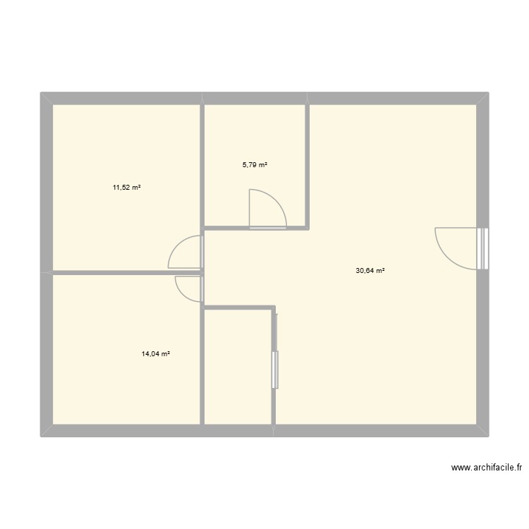 poliako. Plan de 4 pièces et 62 m2