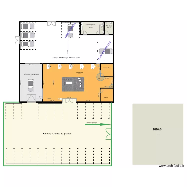 CITY STORE ''Mobalpa". Plan de 8 et 811 m² CITY STORE ''Mobalpa". Plan de 8 et 811 m²