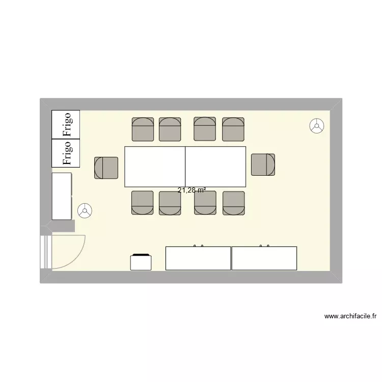 Salle des formateurs Avant. Plan de 1 Pièce et 21 m²