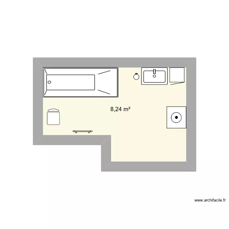 salle de bain maison. Plan de 1 et 8 m² salle de bain maison. Plan de 1 et 8 m²
