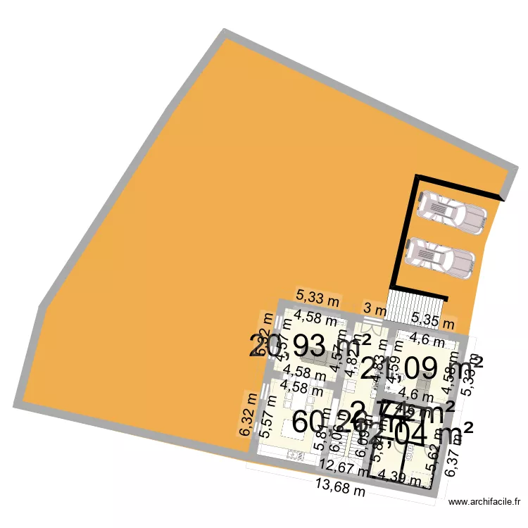 Plan global la cure. Plan de 5 et 134 m² Plan global la cure. Plan de 5 et 134 m²
