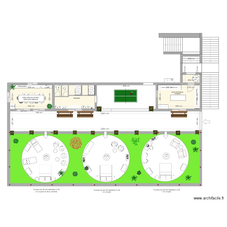 Etude aménagement QUINTA zone du bas . Plan de 0 pièce et 0 m2