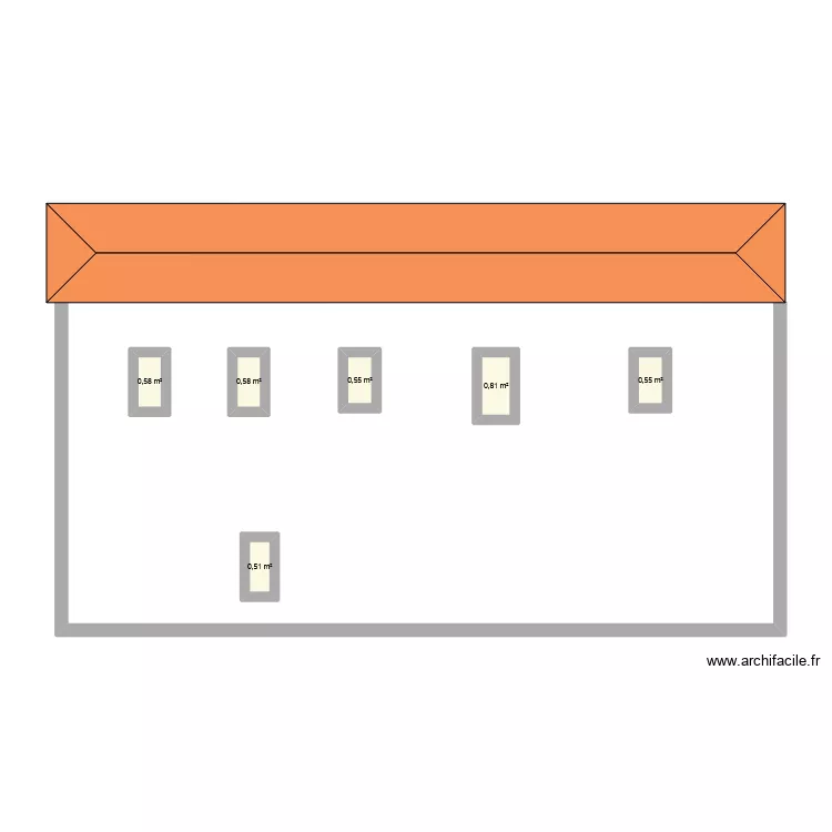 maison 1. Plan de 6  et 4 m²