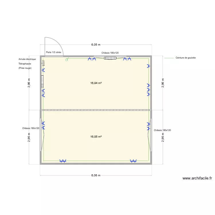 Crèche. Plan de 2 et 34 m² Crèche. Plan de 2 et 34 m²