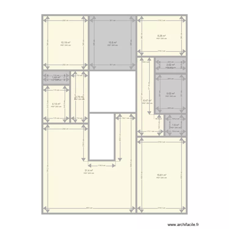 VERGES. Plan de 14  et 114 m²