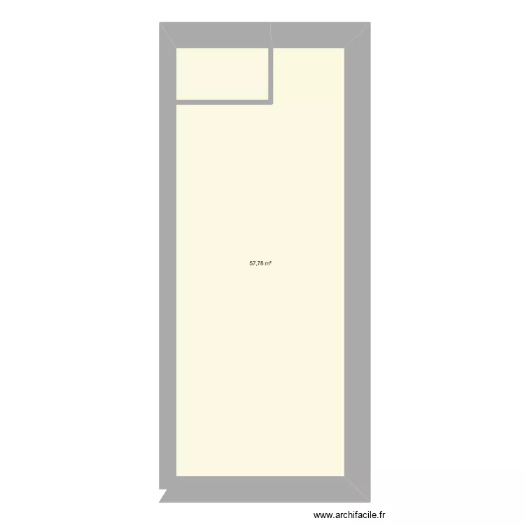 salle. Plan de 1 et 58 m² salle. Plan de 1 et 58 m²