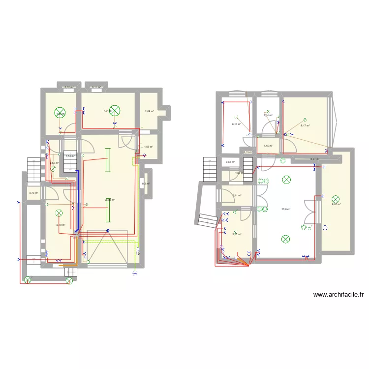 001 DILBEEK. Plan de 24  et 119 m²