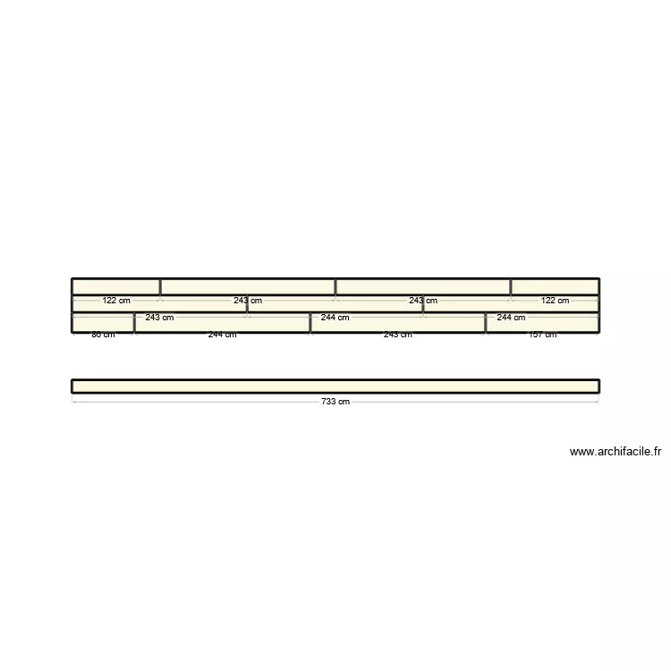 poutre central. Plan de 