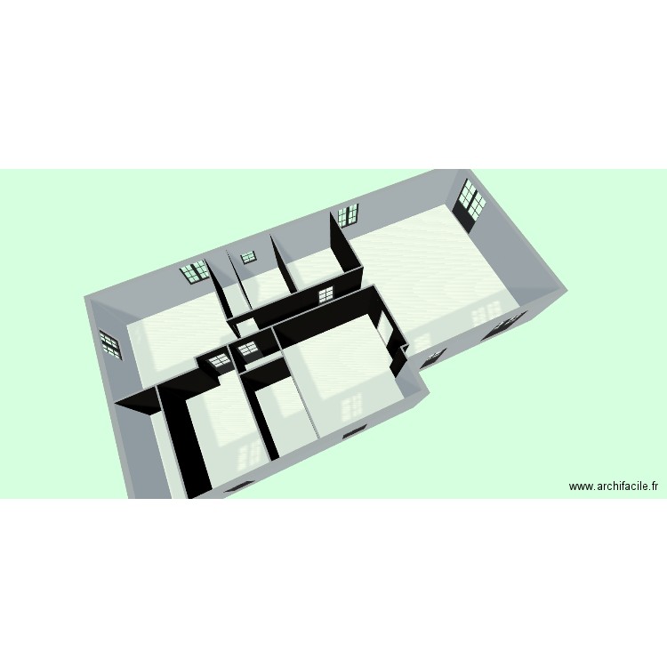 rdc. Plan de 6 pièces et 121 m2