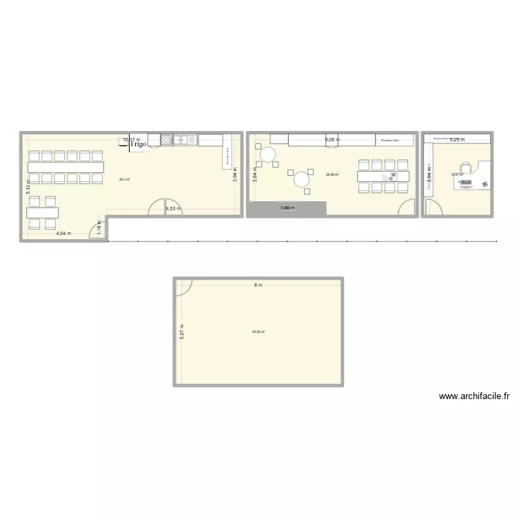 Mezzanine/Bureau. Plan de 5 Pièces et 134 m² Mezzanine/Bureau. Plan de 5 Pièces et 134 m²
