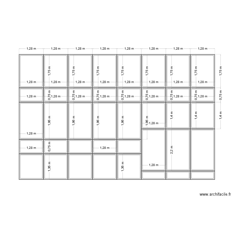 Façade 1. Plan de 0 pièce et 0 m2
