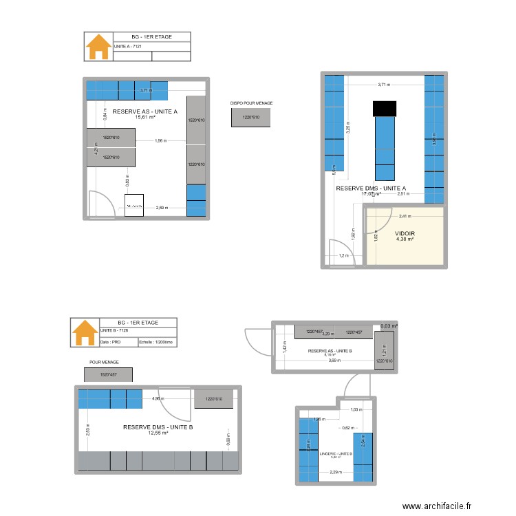 1 ER PREVOTIERE. Plan de 7 pièces et 60 m2