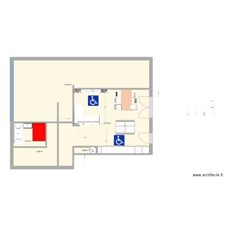 sejour v2. Plan de 6 pièces et 93 m2