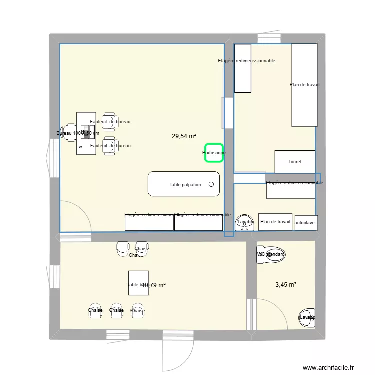 cabinet 6.5. Plan de 