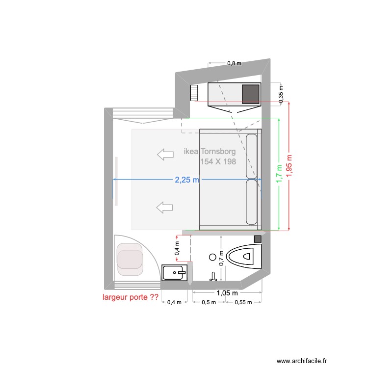 chambre mesures Youri. Plan de 0 pièce et 0 m2