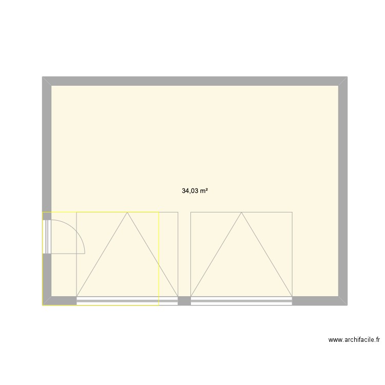 GARAGE RENO. Plan de 1 pièce et 34 m2