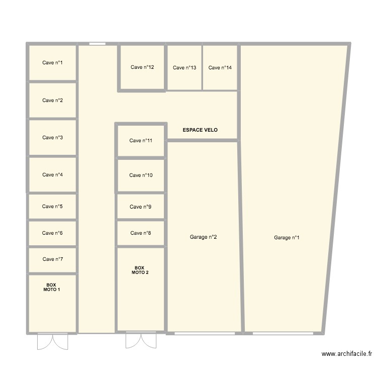 sci marko BOX  GARAGE bis. Plan de 17 pièces et 110 m2