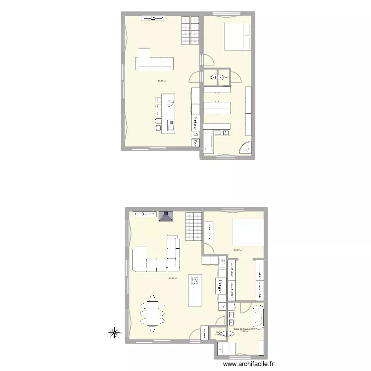 &eacute;tage de vie alex. Plan de 7  et 187 m²