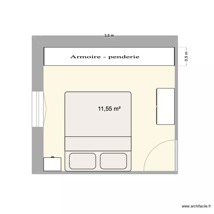 Chambre Moumou. Plan de 1 Pièce et 12 m² Chambre Moumou. Plan de 1 Pièce et 12 m²