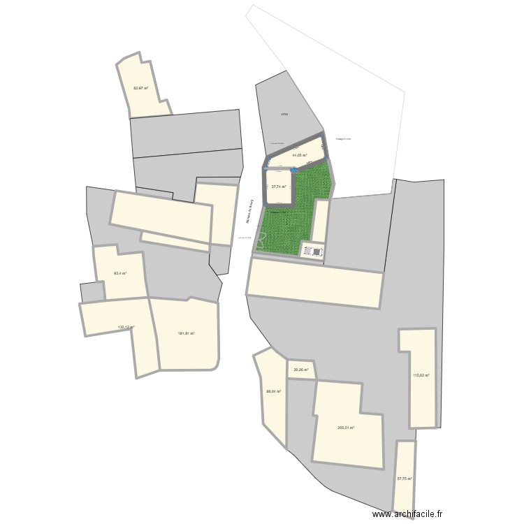 Plans façades. Plan de 17 pièces et 1540 m2