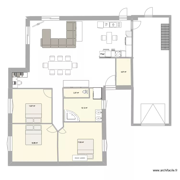 maison Bissy. Plan de 6  et 64 m²