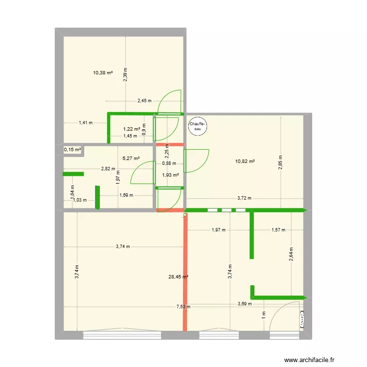 Auron - Cloisonnement. Plan de 