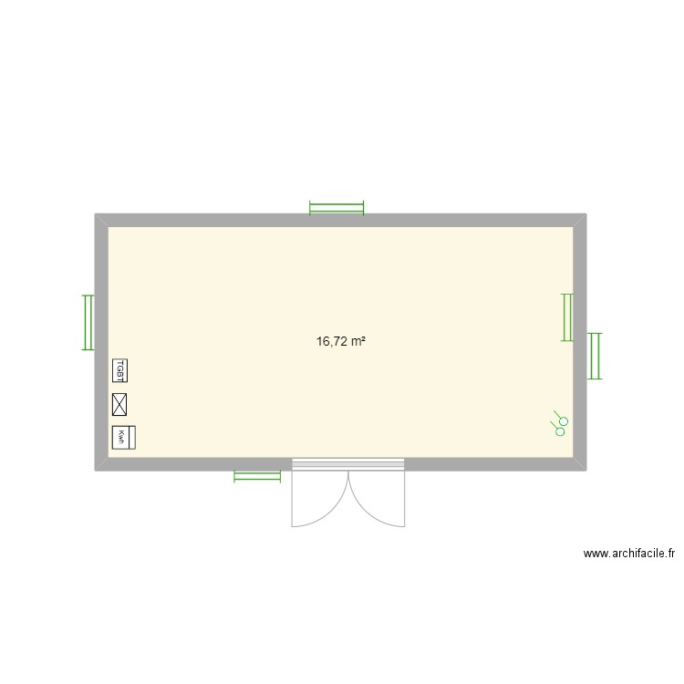 Carbine Technique. Plan de 1 pièce et 17 m2