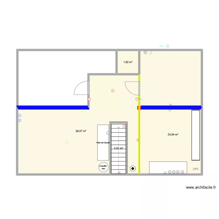 Sous sol 1. Plan de 4 et 58 m² Sous sol 1. Plan de 4 et 58 m²