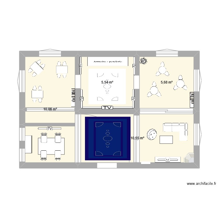 Plan AGV Laponie/ Finlande. Plan de 4 pièces et 32 m2