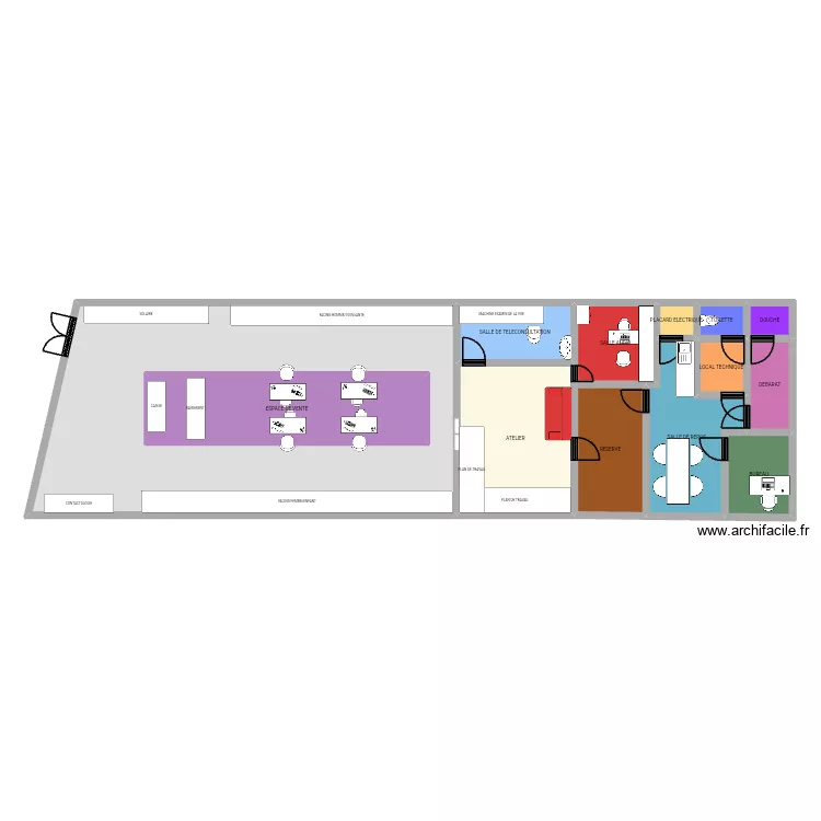 MAGASIN. Plan de 13  et 205 m²