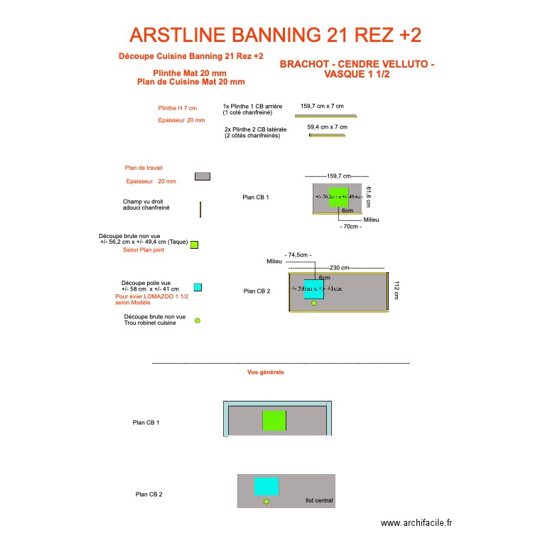 Découpe Cuisine Banning 21 Rez+2. Plan de 0 pièce et 0 m2