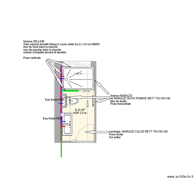 FEY. Plan de 3 pièces et 4 m2