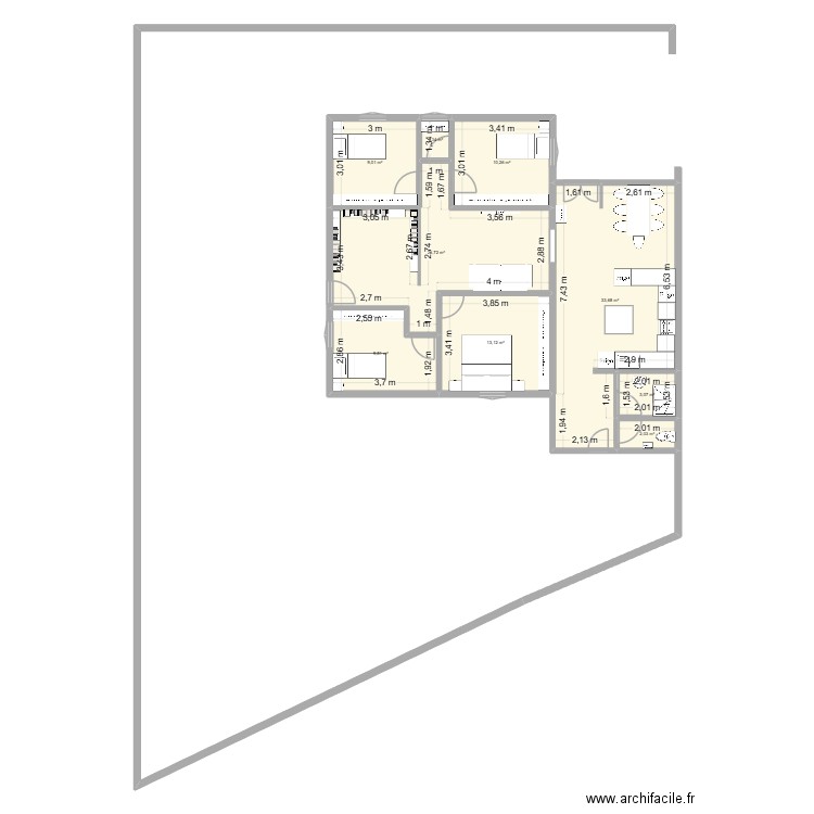 Maison_v6. Plan de 9 pièces et 109 m2