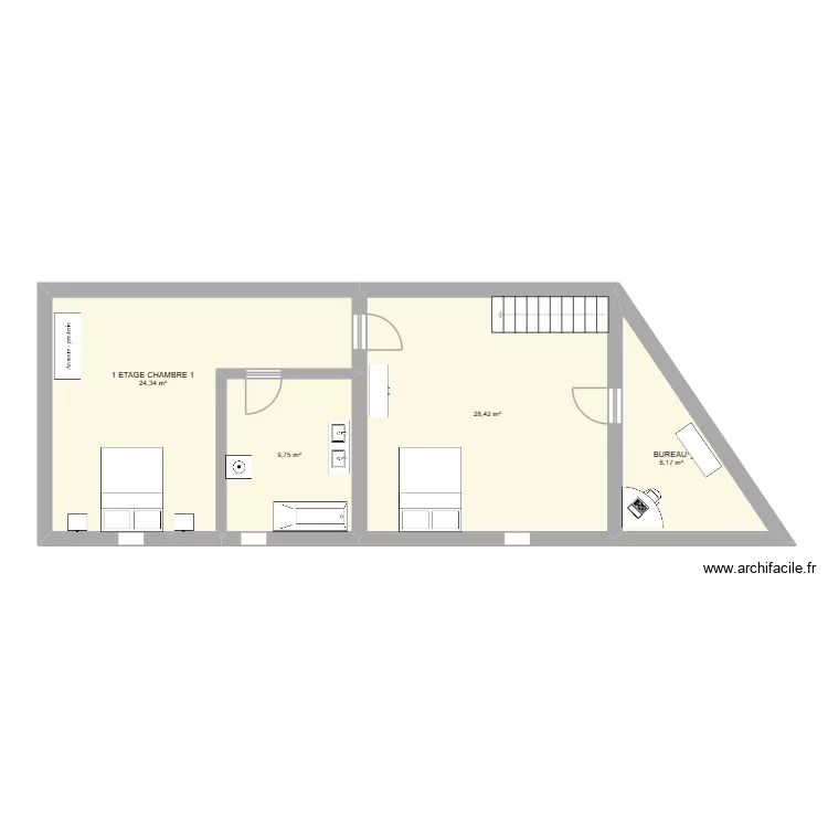 1 ETAGE RILLY SUR VIENNE. Plan de 4 et 71 m² 1 ETAGE RILLY SUR VIENNE. Plan de 4 et 71 m²