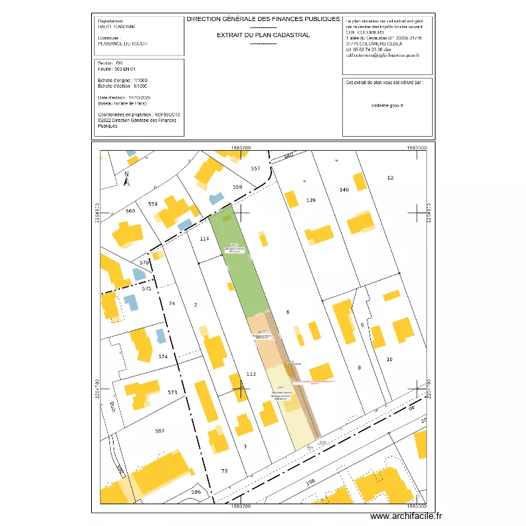 11 RTE DE TOULOUSE. Plan de 